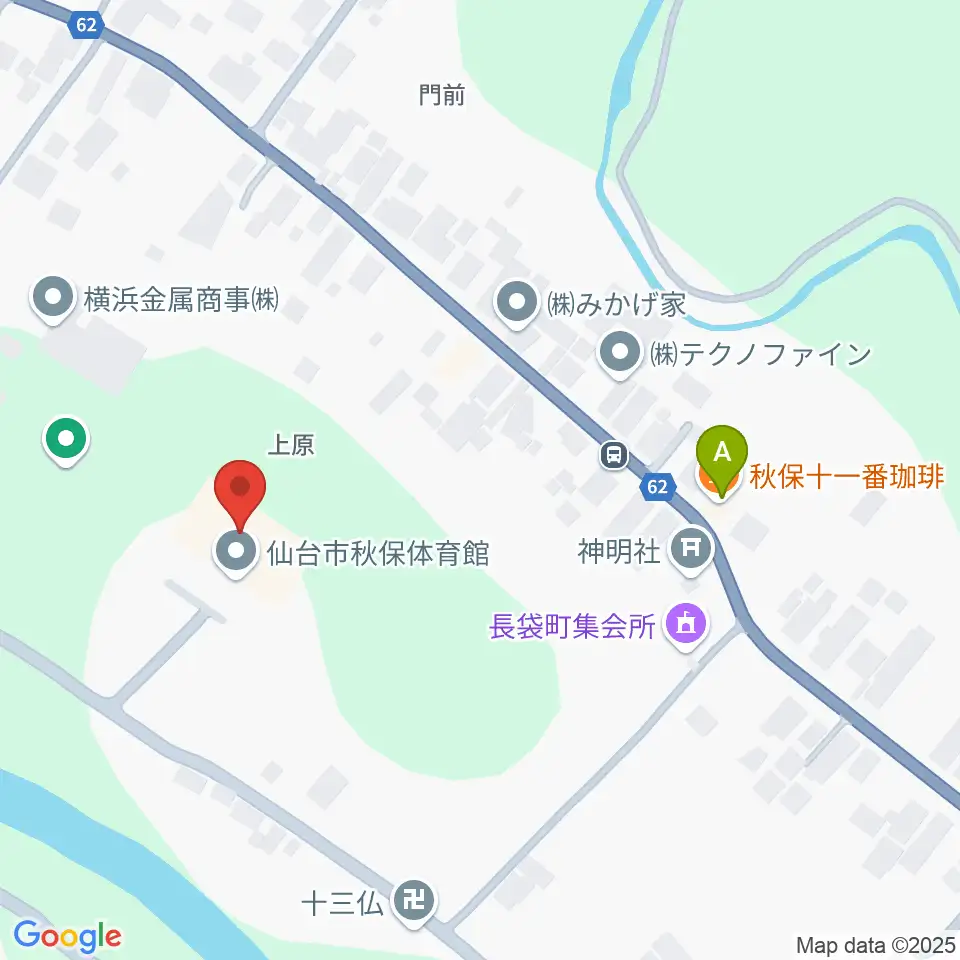 仙台市秋保体育館周辺のカフェ一覧地図