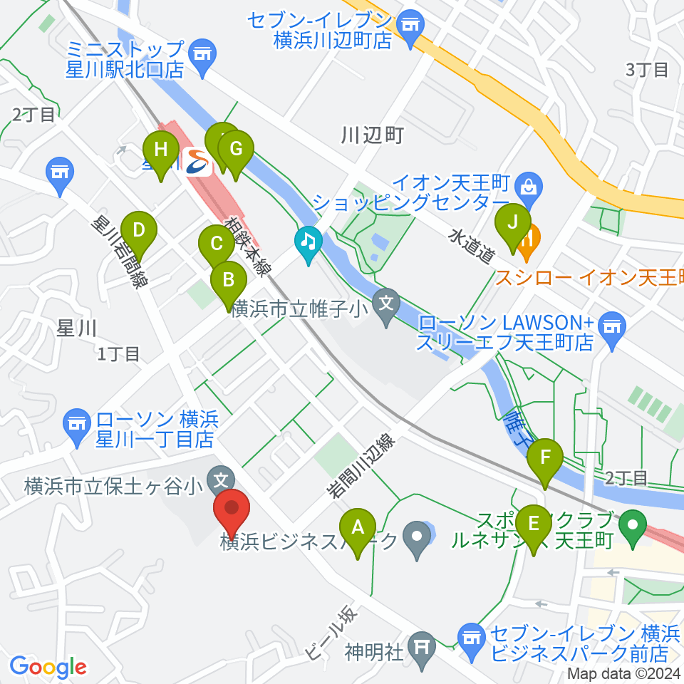 横浜市保土ケ谷スポーツセンター周辺のカフェ一覧地図