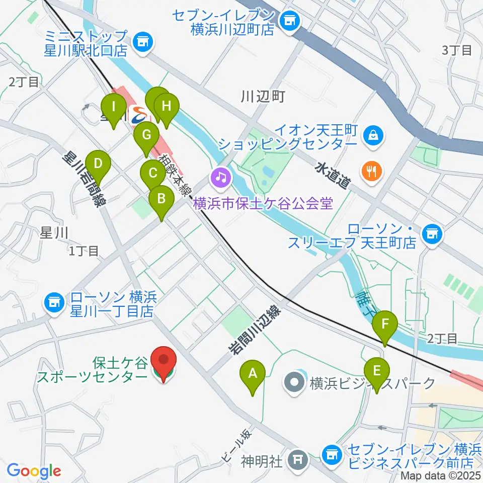 横浜市保土ケ谷スポーツセンター周辺のカフェ一覧地図
