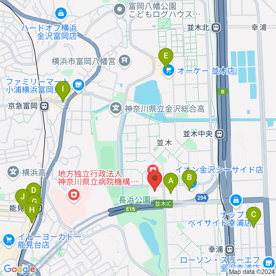 横浜市金沢スポーツセンター周辺のカフェ一覧地図