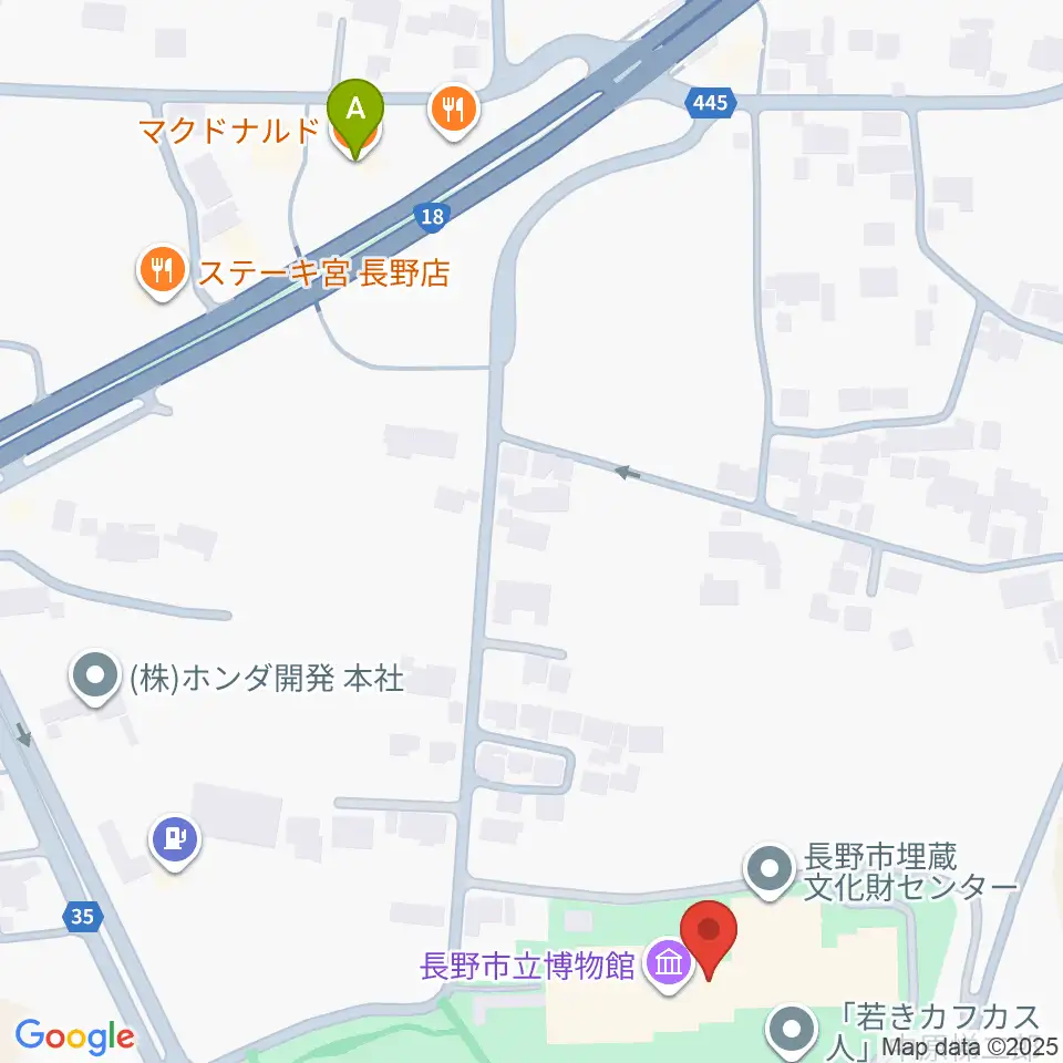 長野市立博物館周辺のカフェ一覧地図