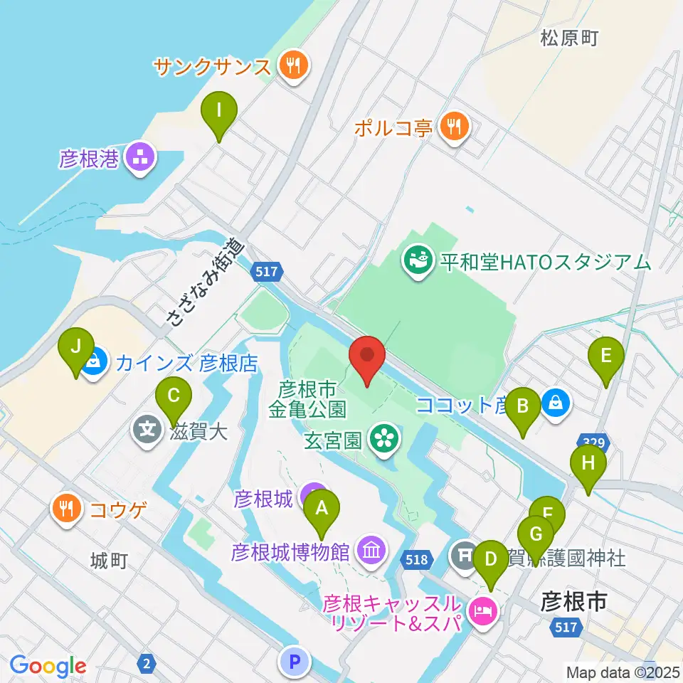 レイラックフィールド彦根周辺のカフェ一覧地図
