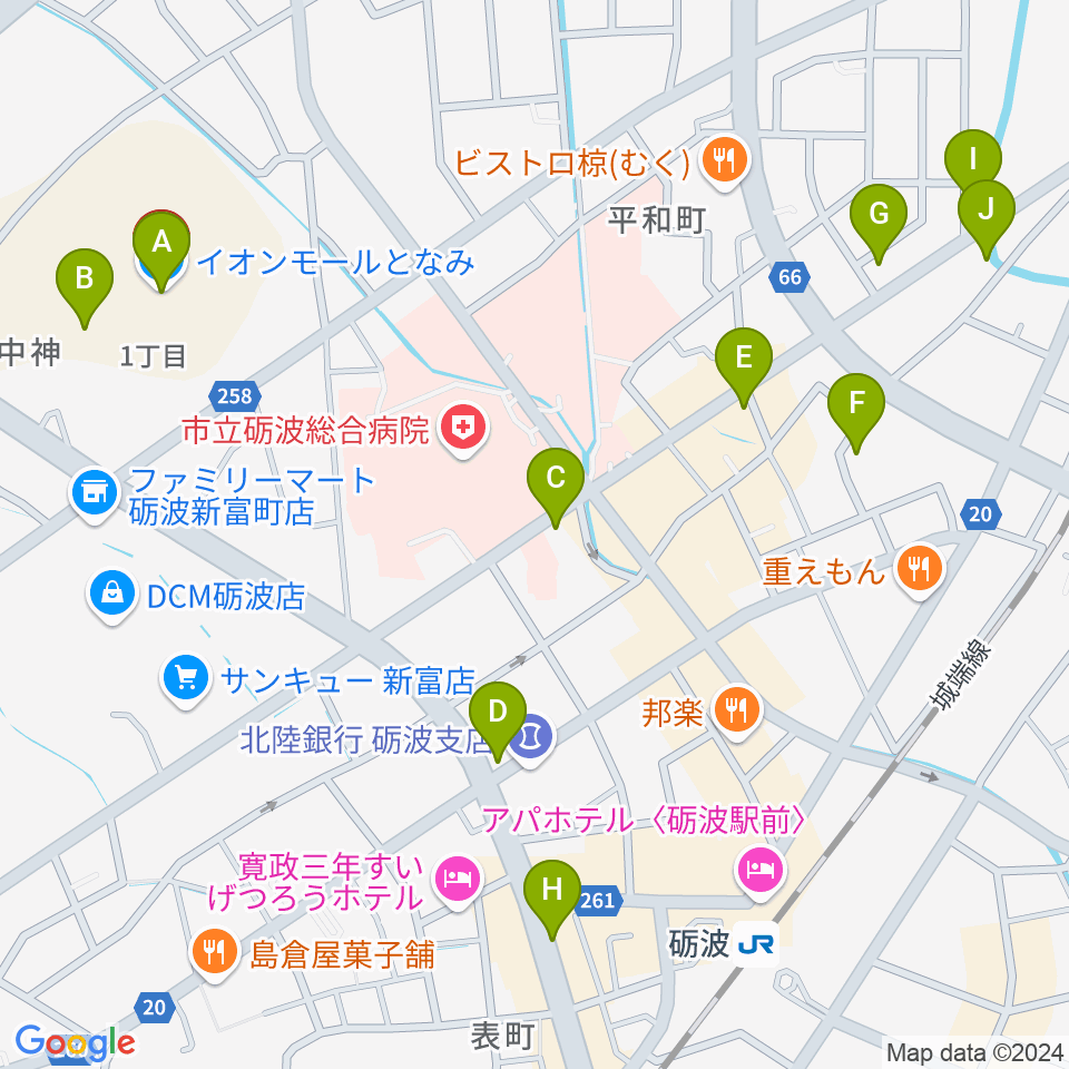 イオンシネマとなみ周辺のカフェ一覧地図