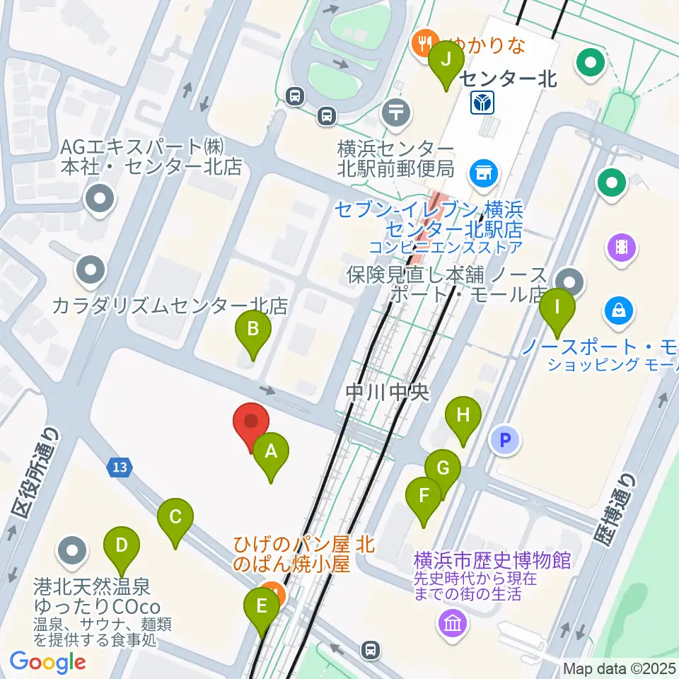 ボッシュホール周辺のカフェ一覧地図