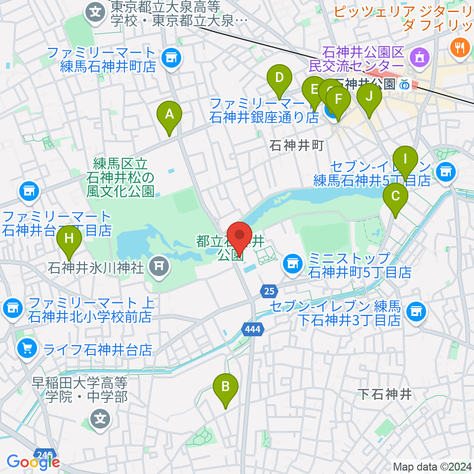 石神井公園ふるさと文化館周辺のカフェ一覧地図