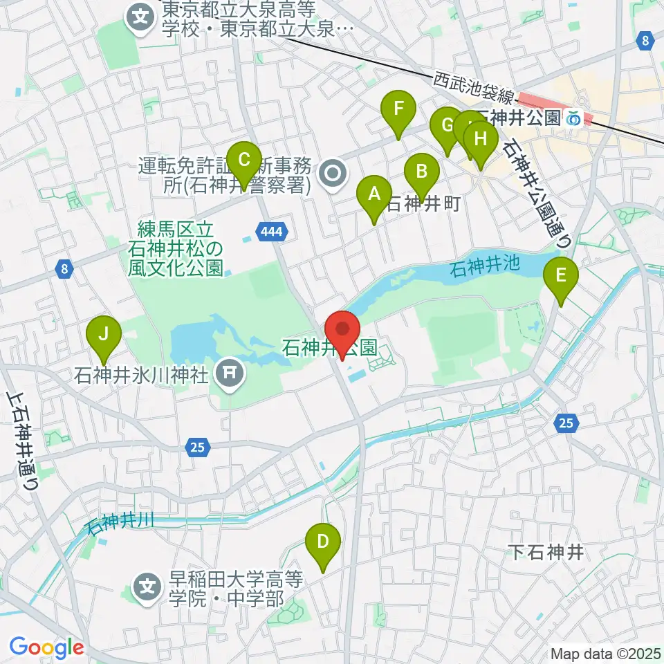 石神井公園ふるさと文化館周辺のカフェ一覧地図