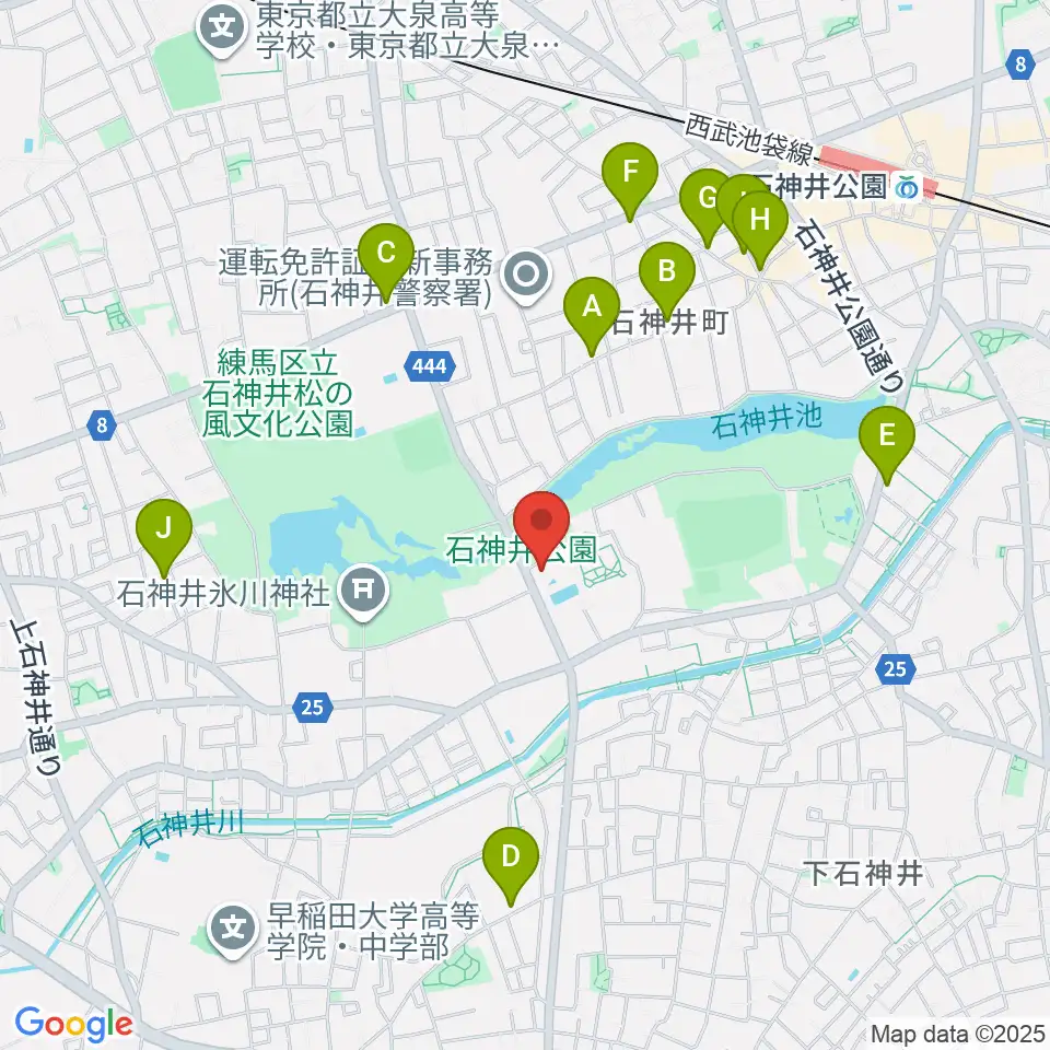石神井公園ふるさと文化館周辺のカフェ一覧地図