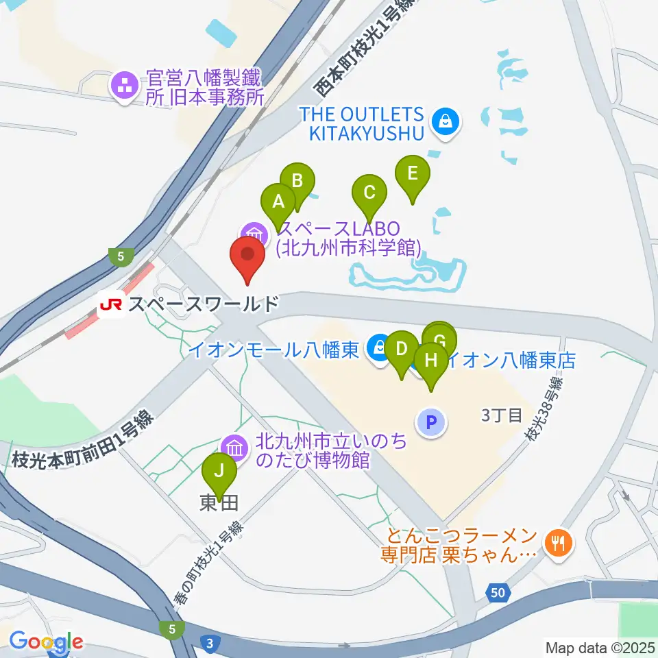 スペースLABO周辺のカフェ一覧地図