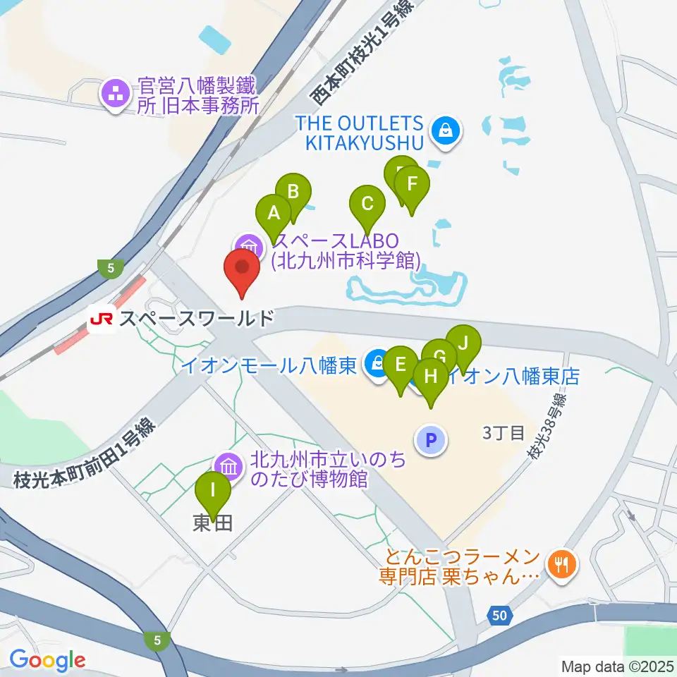 スペースLABO周辺のカフェ一覧地図