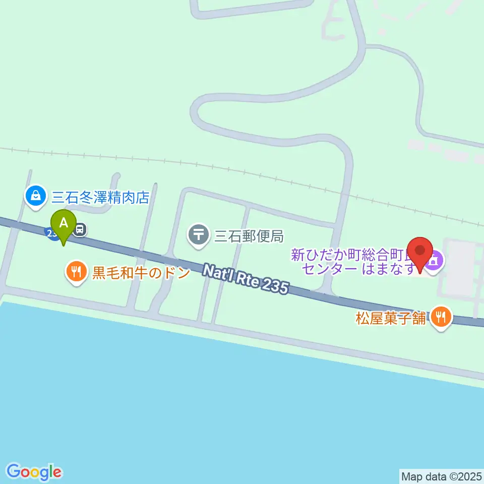 新ひだか町総合町民センターはまなす周辺のカフェ一覧地図