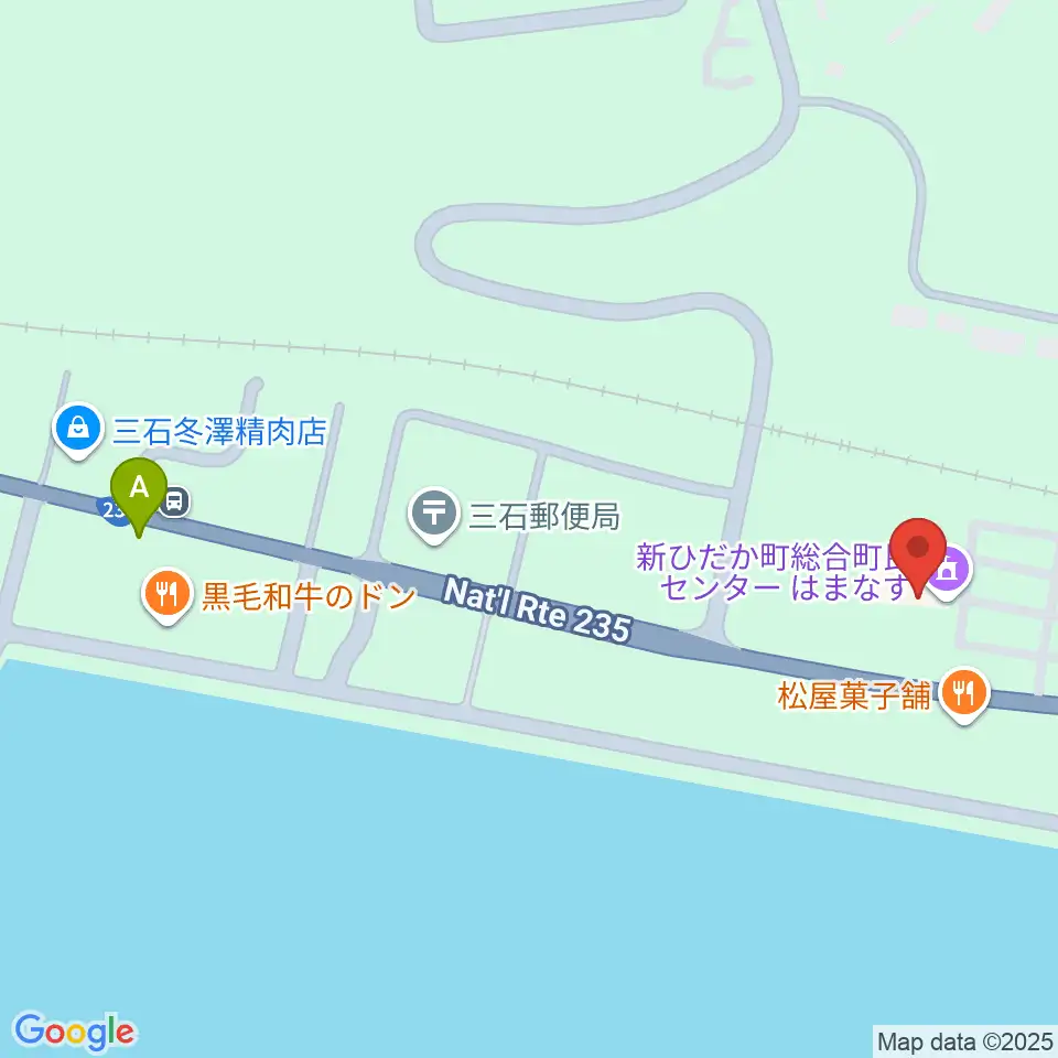 新ひだか町総合町民センターはまなす周辺のカフェ一覧地図