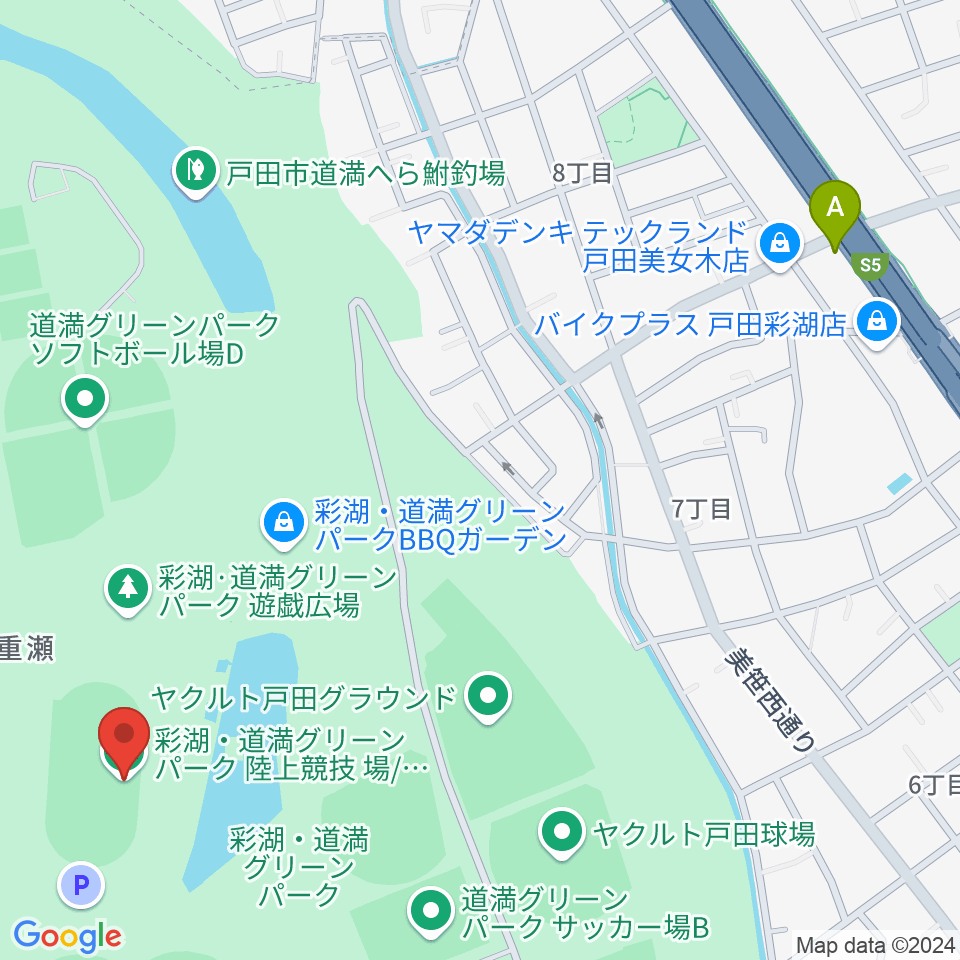 彩湖・道満グリーンパーク陸上競技場周辺のカフェ一覧地図