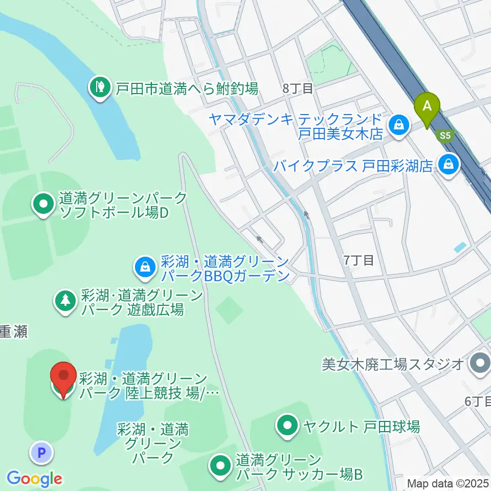 彩湖・道満グリーンパーク陸上競技場周辺のカフェ一覧地図