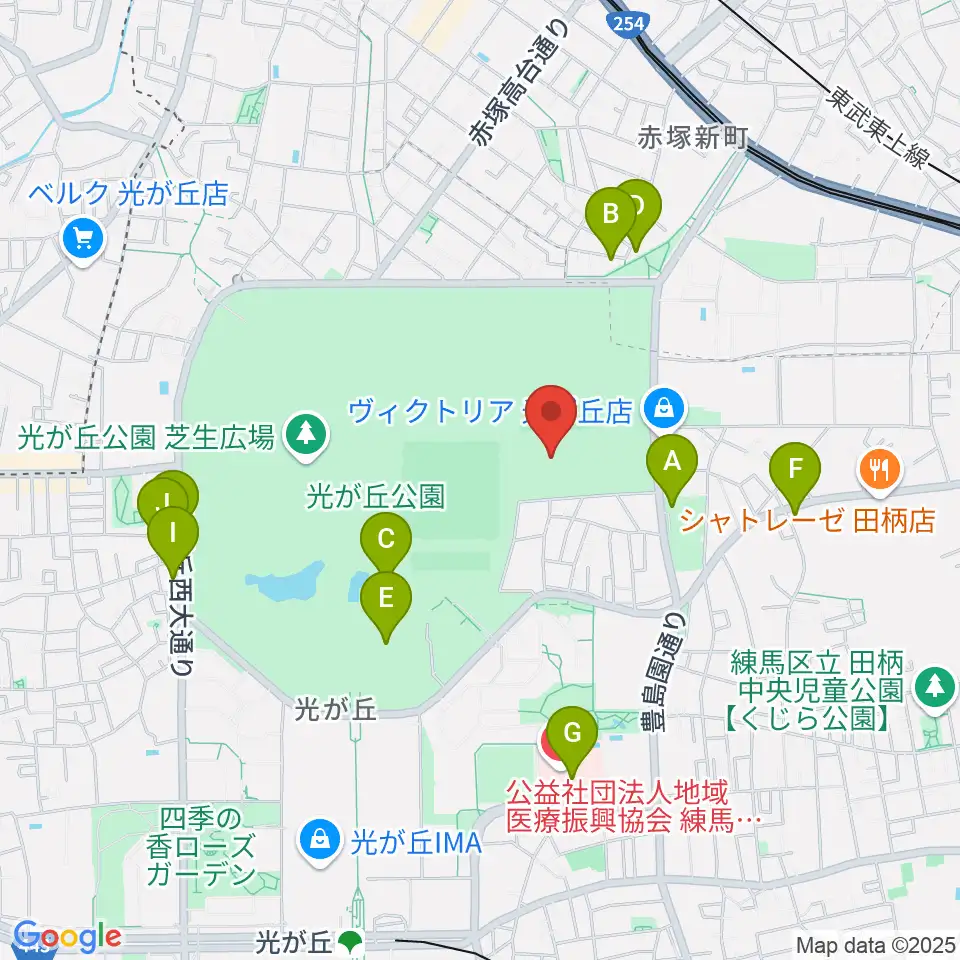 光が丘公園陸上競技場周辺のカフェ一覧地図