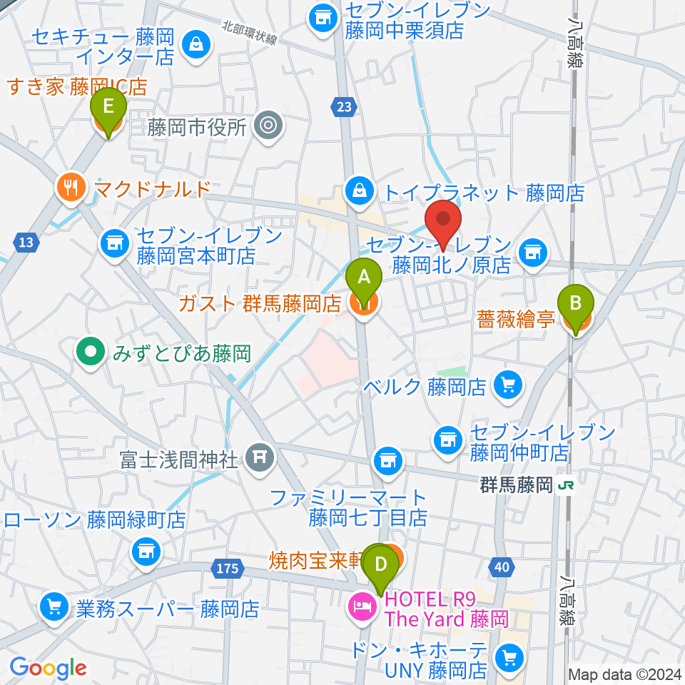 シロシバスタジオ周辺のカフェ一覧地図