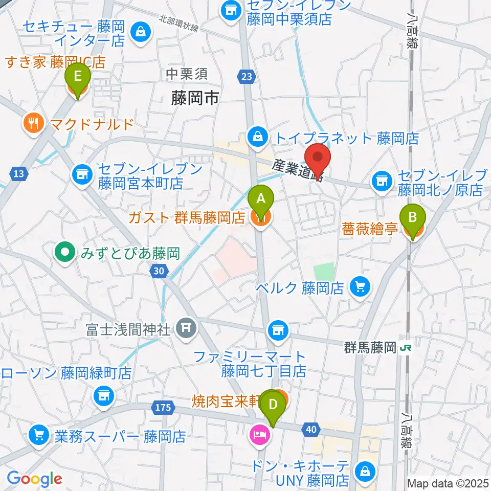 シロシバスタジオ周辺のカフェ一覧地図