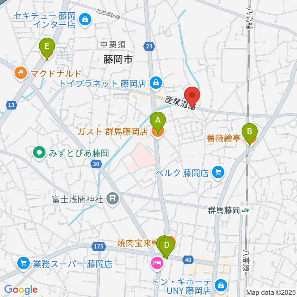 シロシバスタジオ周辺のカフェ一覧地図