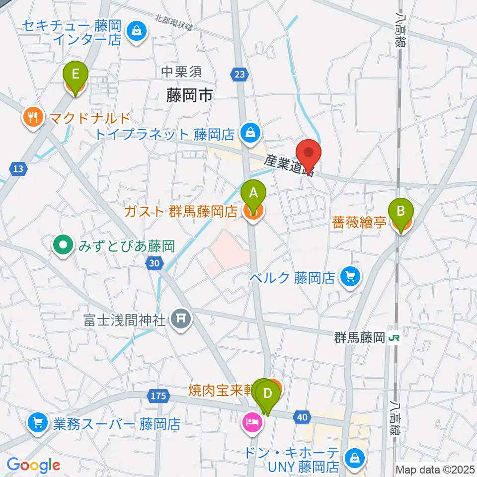 シロシバスタジオ周辺のカフェ一覧地図