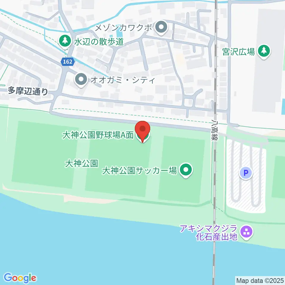 大神公園野球場周辺のカフェ一覧地図