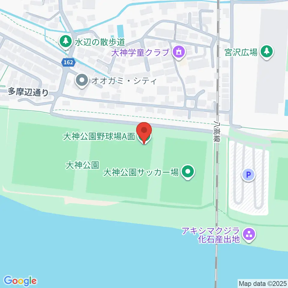 大神公園野球場周辺のカフェ一覧地図