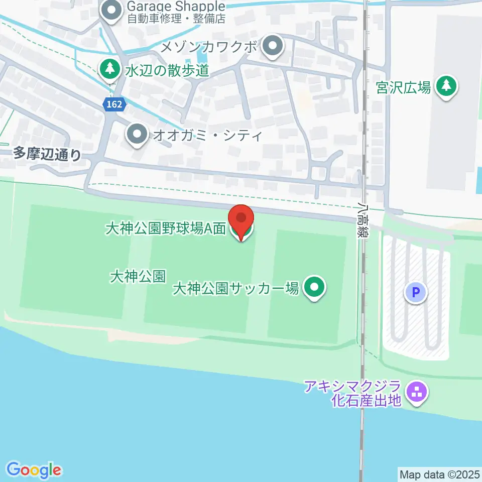 大神公園野球場周辺のカフェ一覧地図