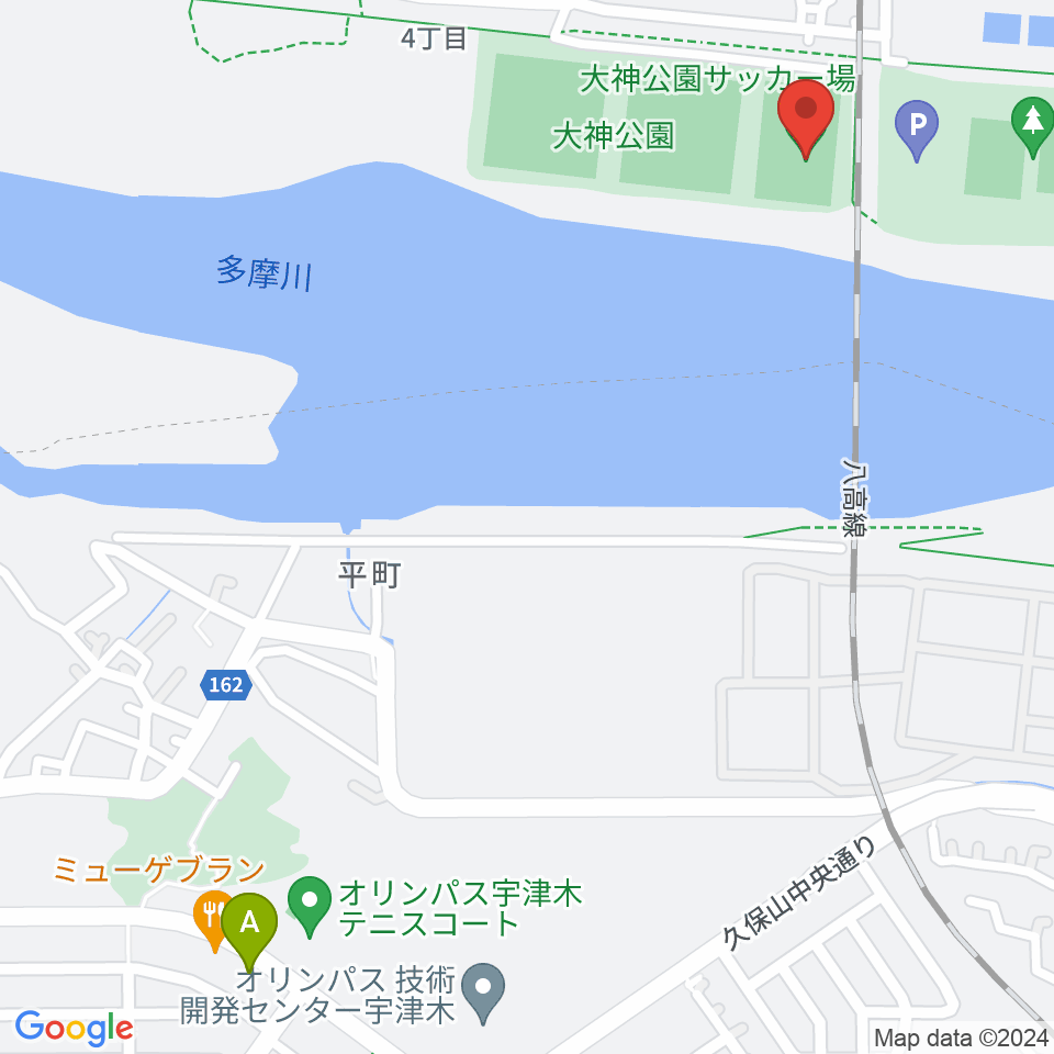 大神公園サッカー場周辺のカフェ一覧地図