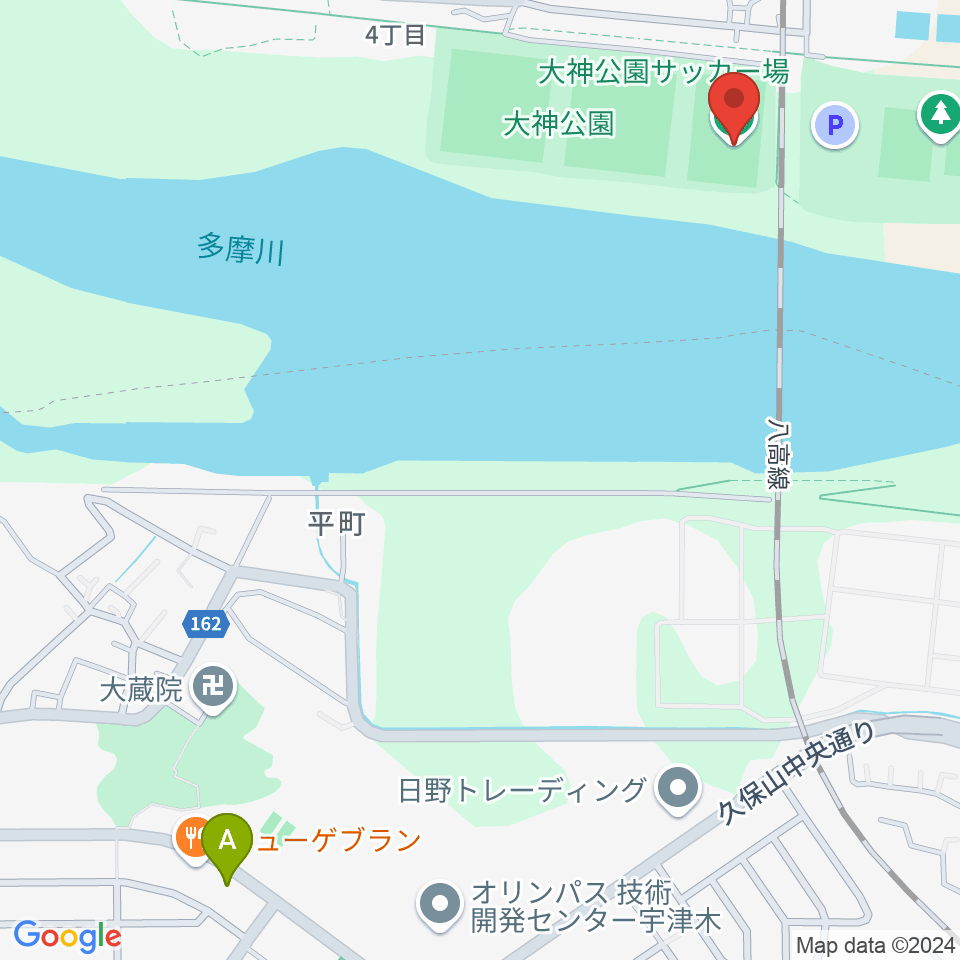 大神公園サッカー場周辺のカフェ一覧地図