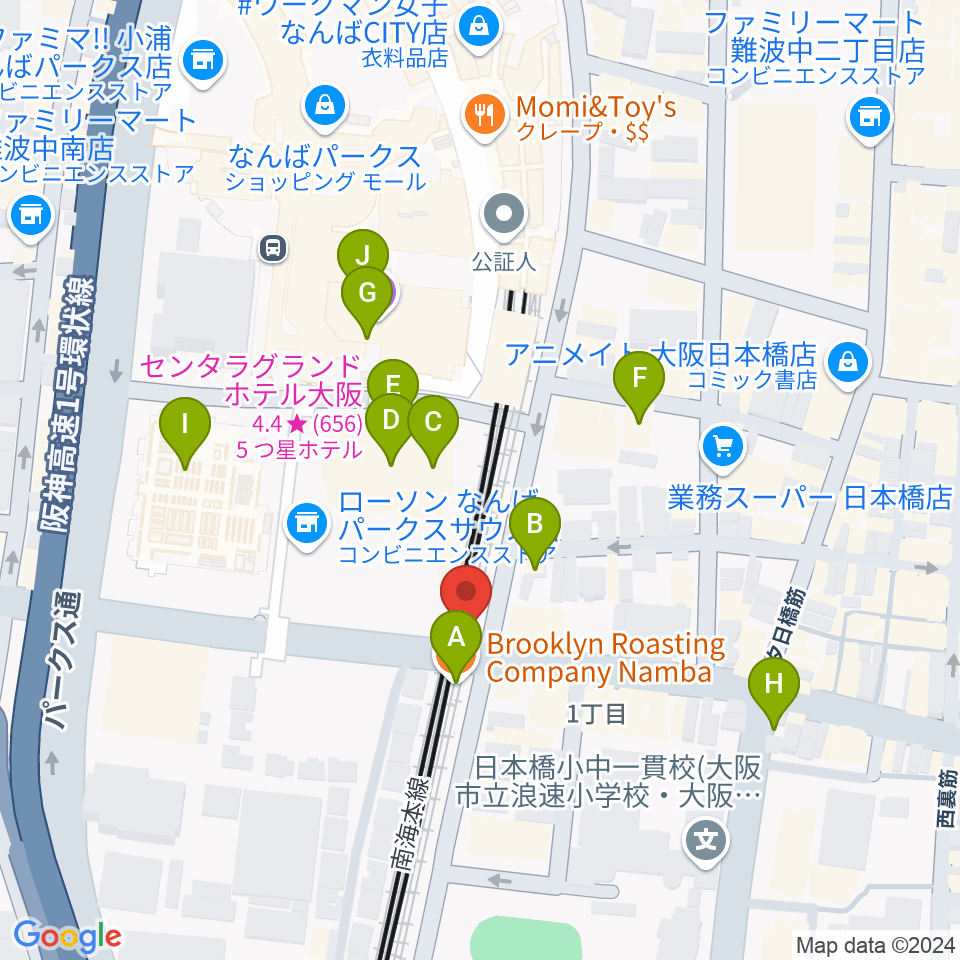 Yogibo META VALLEY周辺のカフェ一覧地図