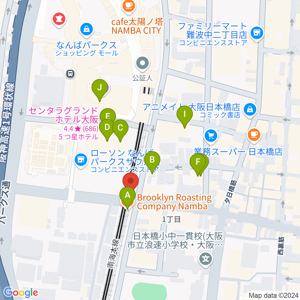 Yogibo META VALLEY周辺のカフェ一覧地図