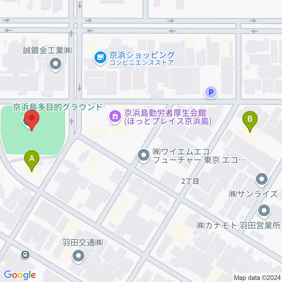 京浜島防災広場運動場周辺のカフェ一覧地図