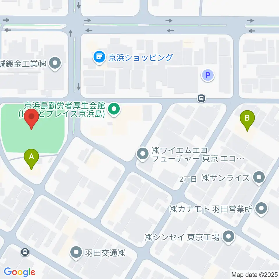 京浜島防災広場運動場周辺のカフェ一覧地図