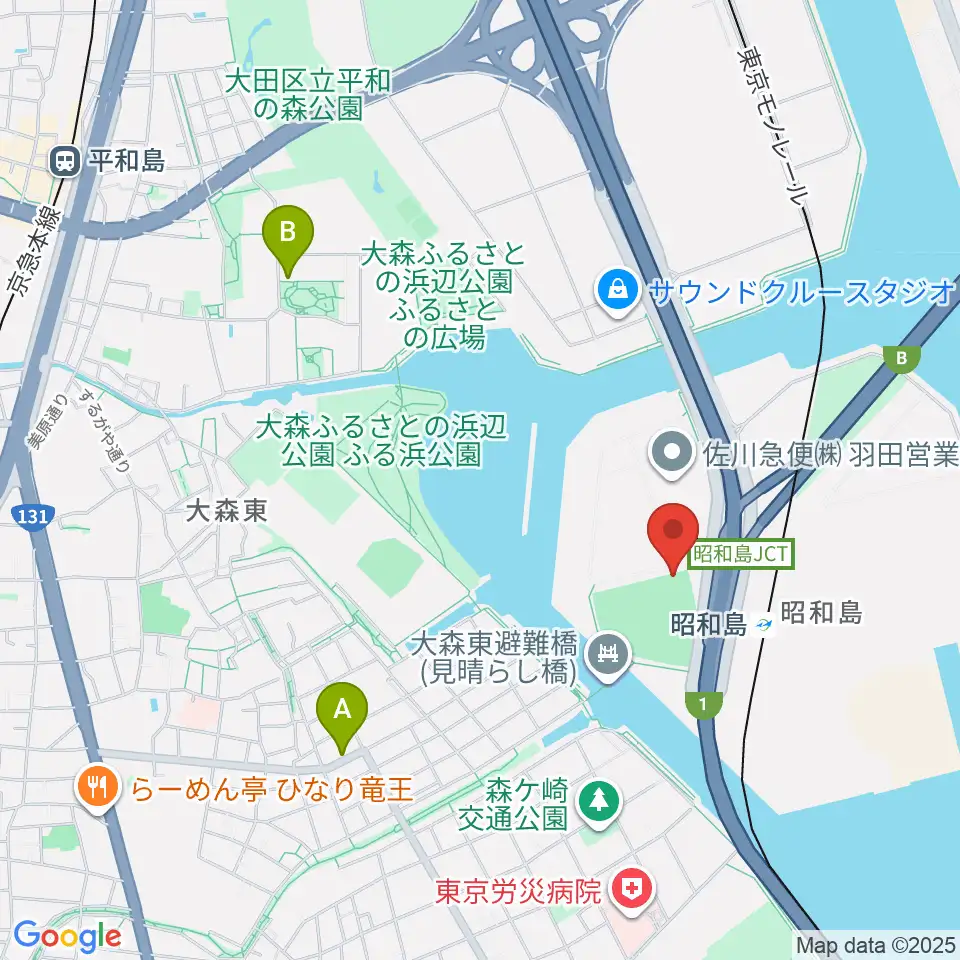 昭和島運動場野球場周辺のカフェ一覧地図