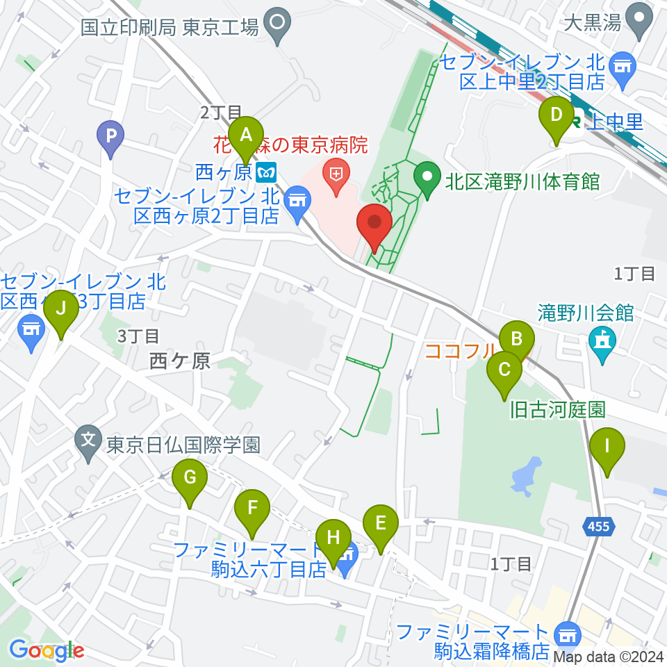 地震の科学館周辺のカフェ一覧地図