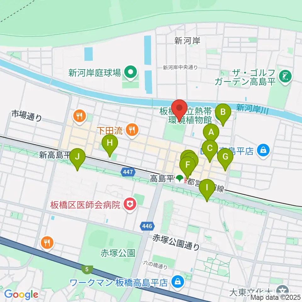 徳丸ヶ原野球場周辺のカフェ一覧地図