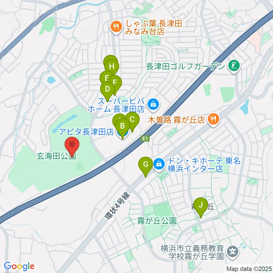 玄海田公園運動広場周辺のカフェ一覧地図