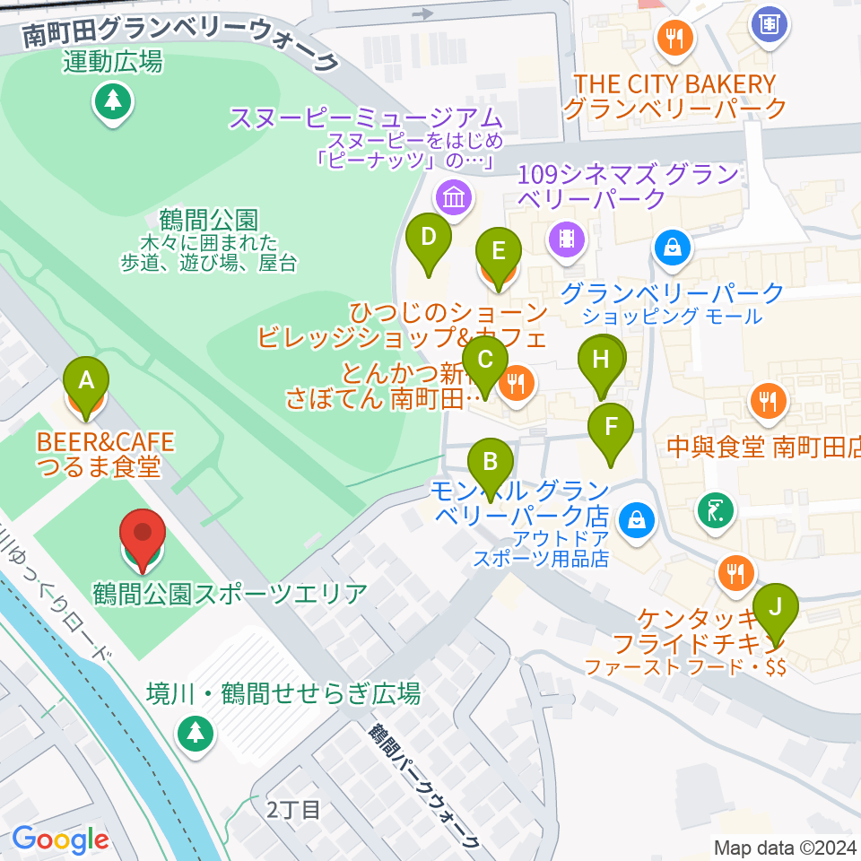 鶴間公園グラウンド周辺のカフェ一覧地図