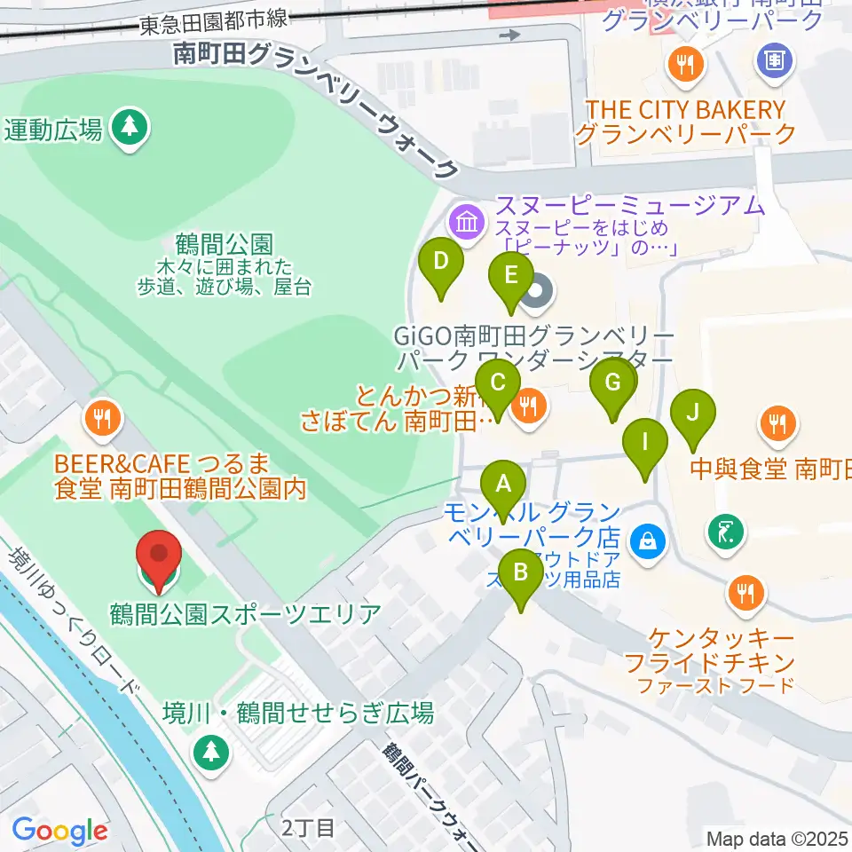 鶴間公園グラウンド周辺のカフェ一覧地図