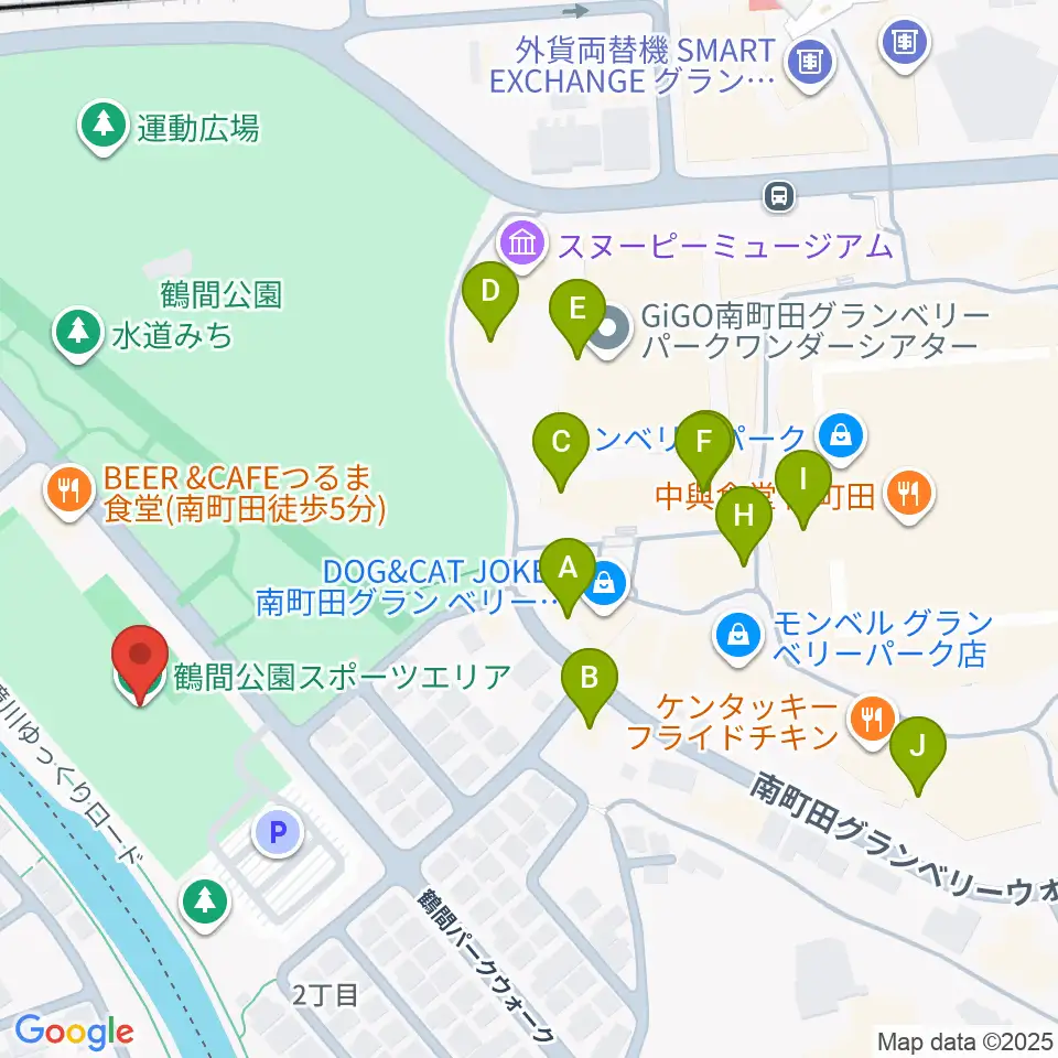 鶴間公園グラウンド周辺のカフェ一覧地図
