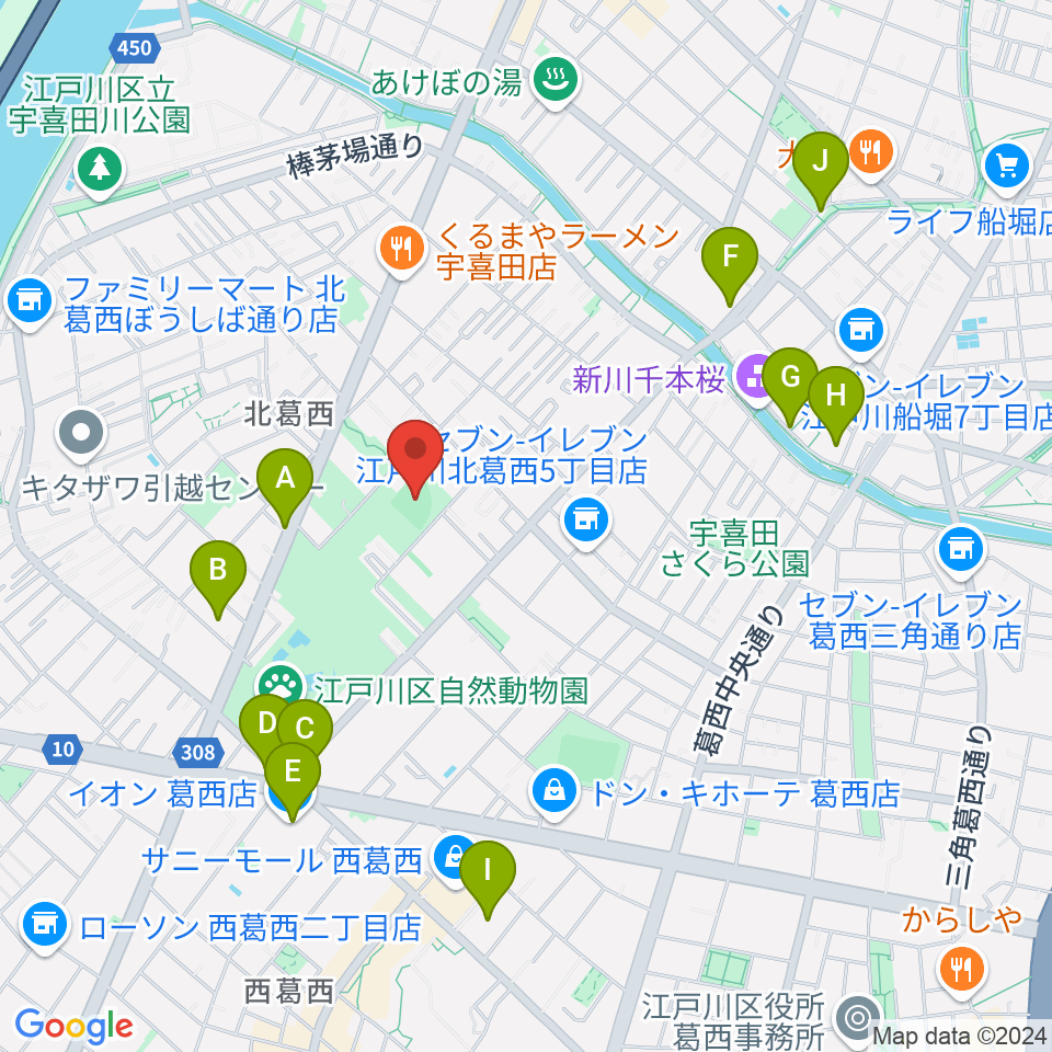 宇喜田公園少年野球広場周辺のカフェ一覧地図