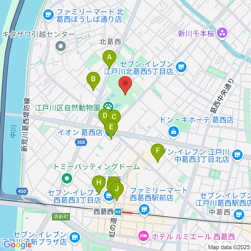 宇喜田公園スポーツ広場周辺のカフェ一覧地図