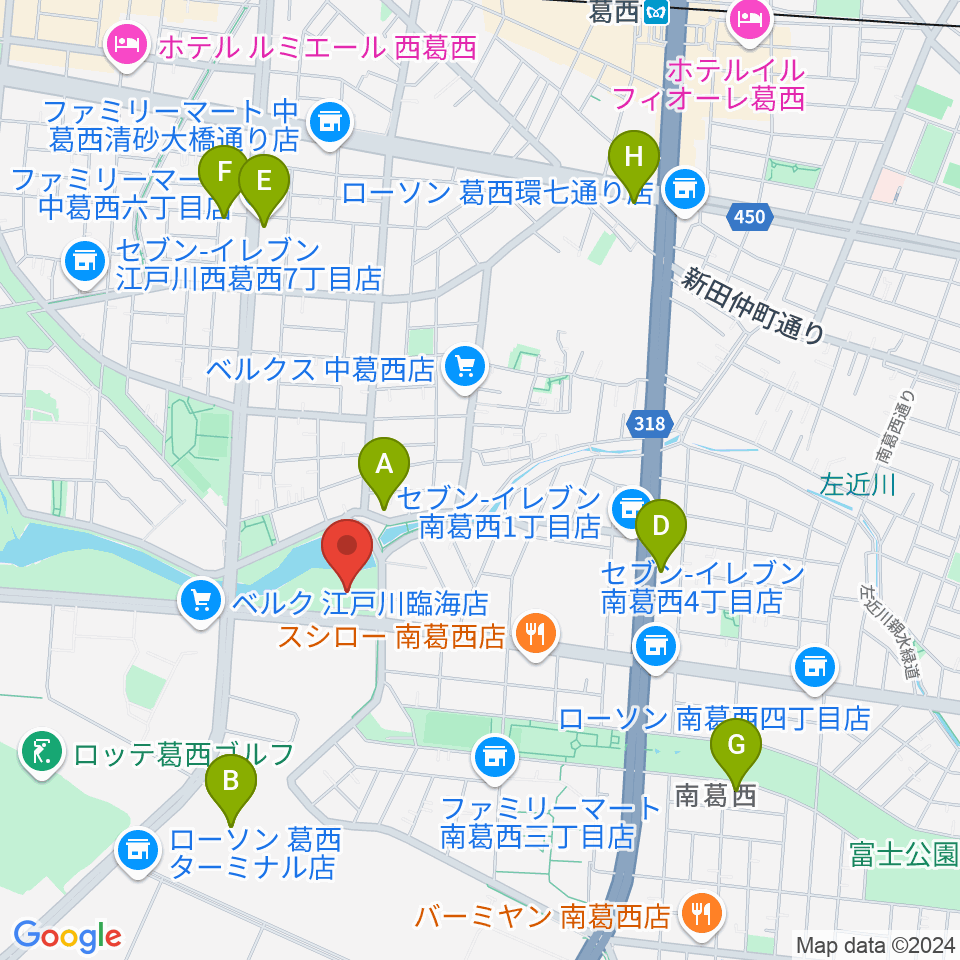 葛西ラグビースポーツパーク周辺のカフェ一覧地図