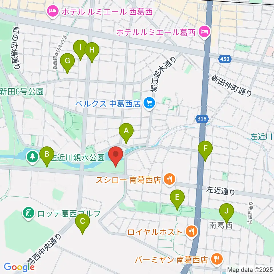 葛西ラグビースポーツパーク周辺のカフェ一覧地図