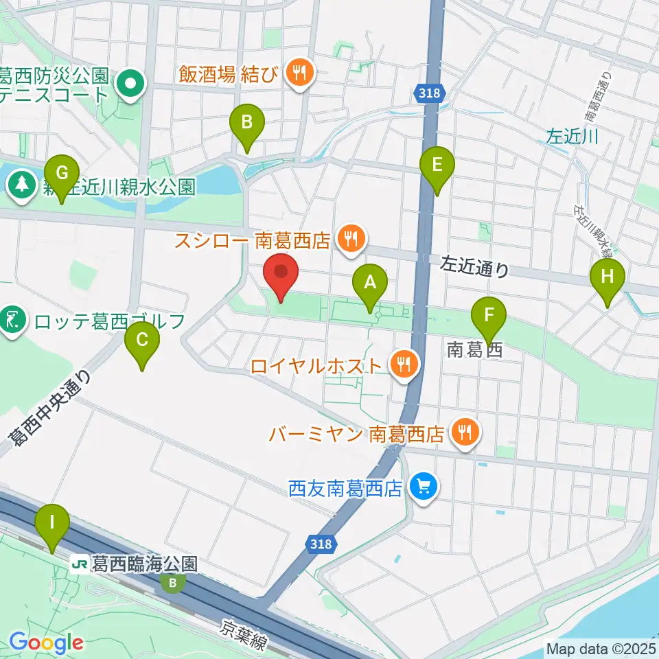 南葛西少年野球広場周辺のカフェ一覧地図