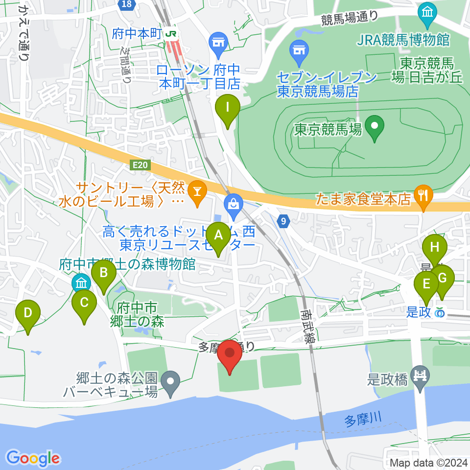 郷土の森サッカー場周辺のカフェ一覧地図