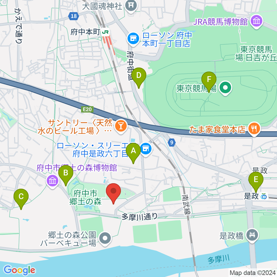 郷土の森総合体育館周辺のカフェ一覧地図