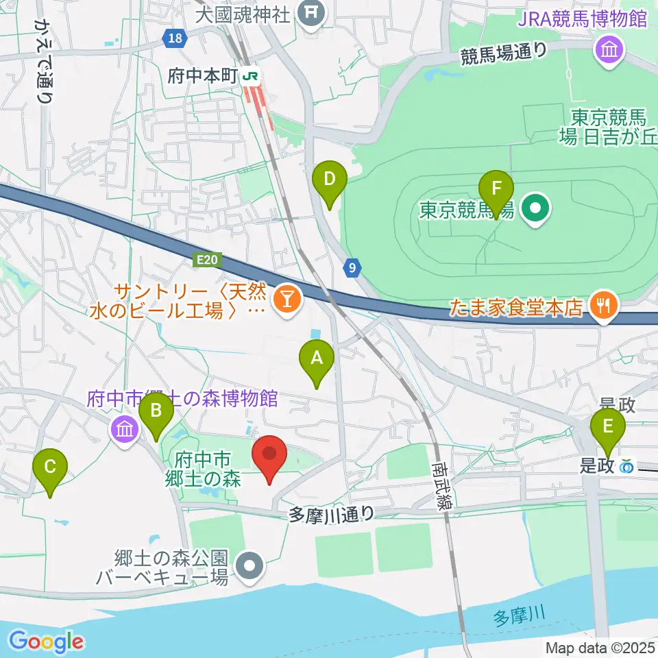 郷土の森総合体育館周辺のカフェ一覧地図