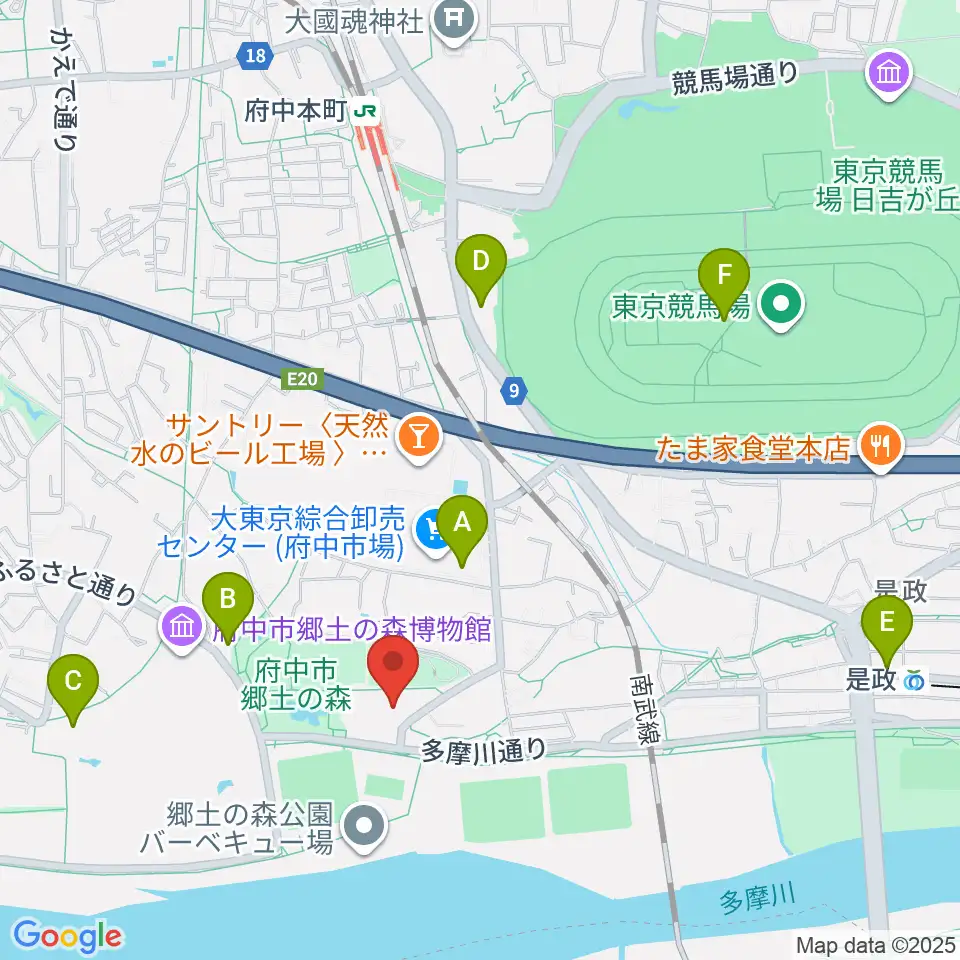 郷土の森総合体育館周辺のカフェ一覧地図