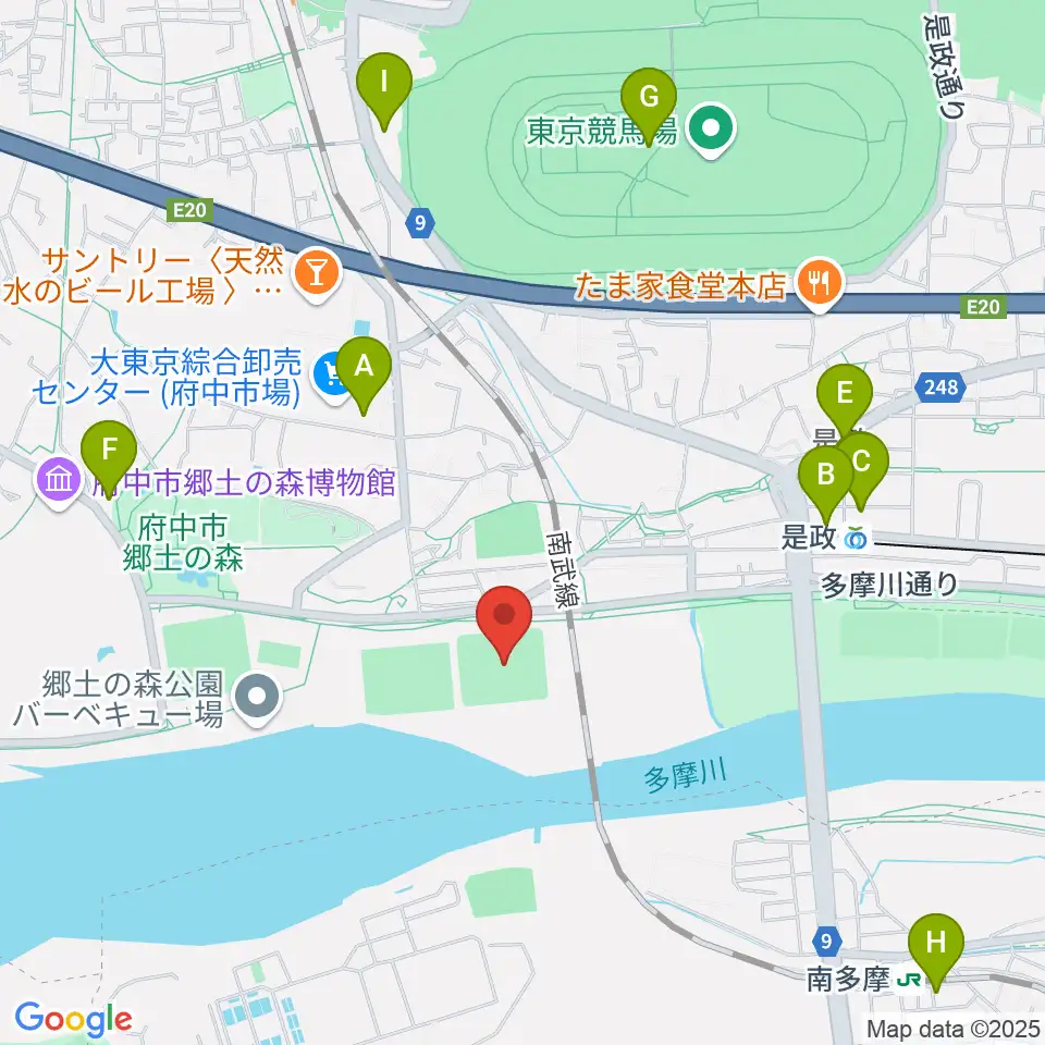 郷土の森第二野球場周辺のカフェ一覧地図