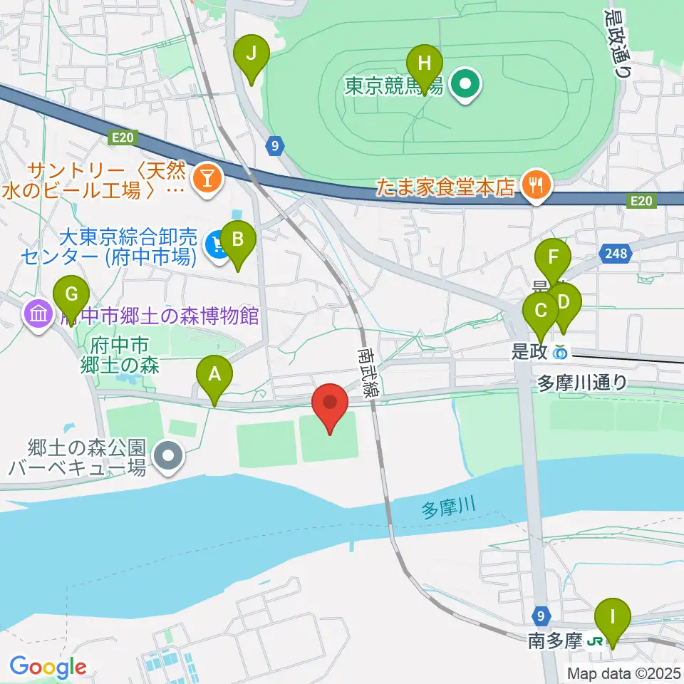 郷土の森第二野球場周辺のカフェ一覧地図