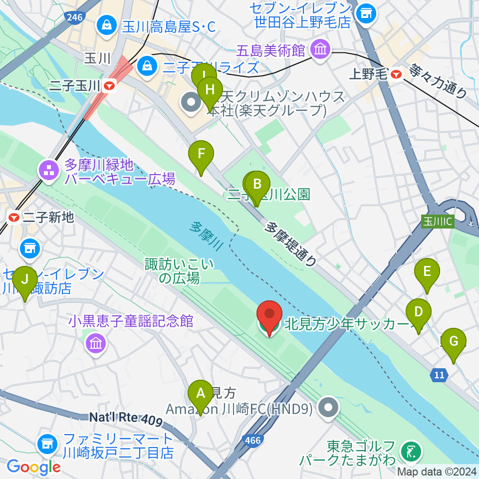 北見方少年サッカー場周辺のカフェ一覧地図